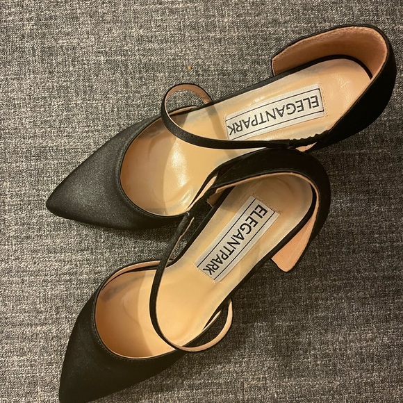 Black satin strappy heels - Picture 7 of 10